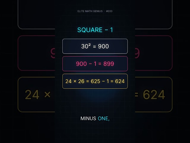 29 × 31 instantly (square the middle) #shorts