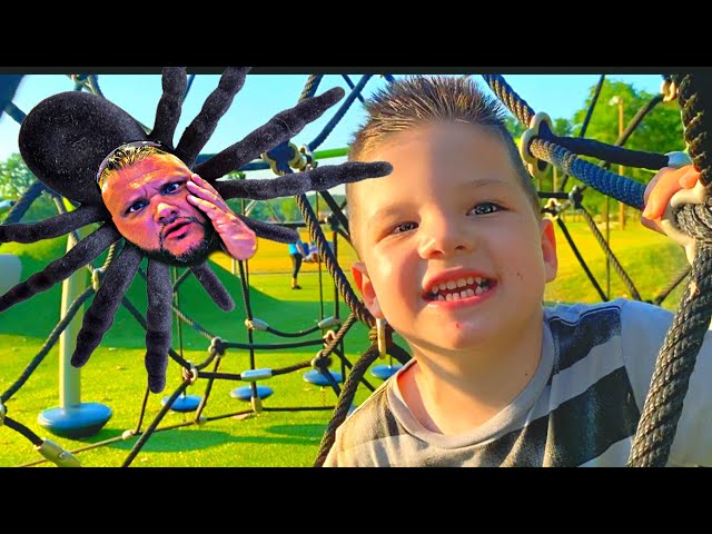 KIDS PLAYING AT PARK! Caleb & Daddy Play Hide & Seek, Floor is Lava Pretend Play at the Playground!