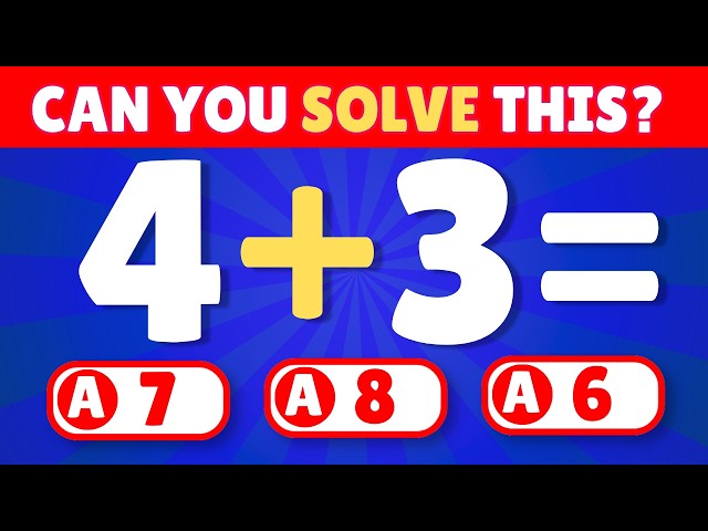 99% Will Fail This Math Quiz! Can You Solve It? Kindergarten to Grade 2