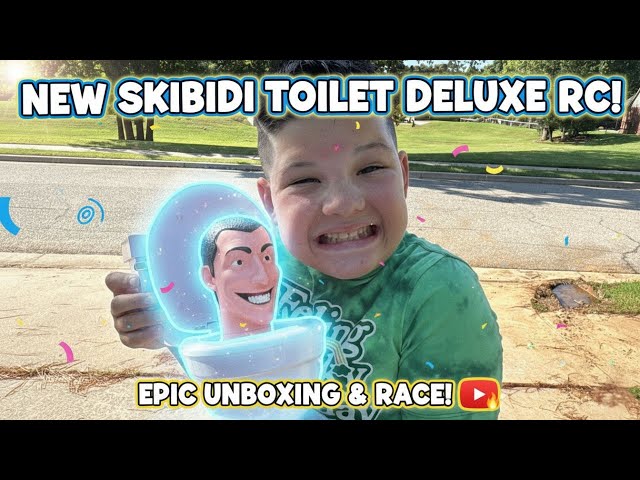 Caleb Unboxes NEW Skibidi Toilet Deluxe RC! 🚽 EPIC Race & FUN!