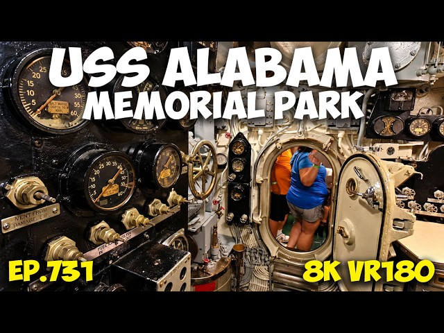 Mobile, Alabama: USS Alabama Battleship Memorial Park ep.731 Part 13 #8k #vr180 #3d #travel #history