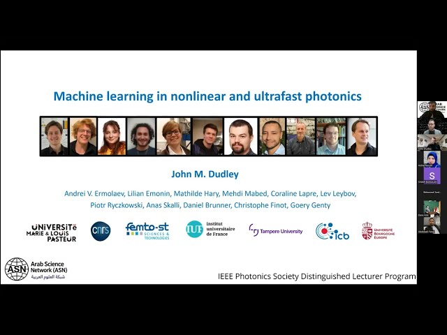 Machine Learning in Nonlinear and Ultrafast Photonics  - Prof  John Dudley -IAOSC (ASN)
