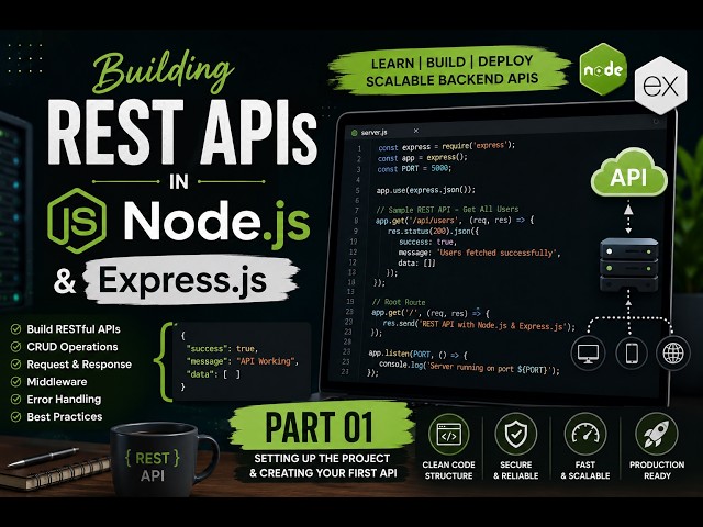 Building REST APIs with Node.js & Express.js | Project Setup & First API | Part 01 (2026)
