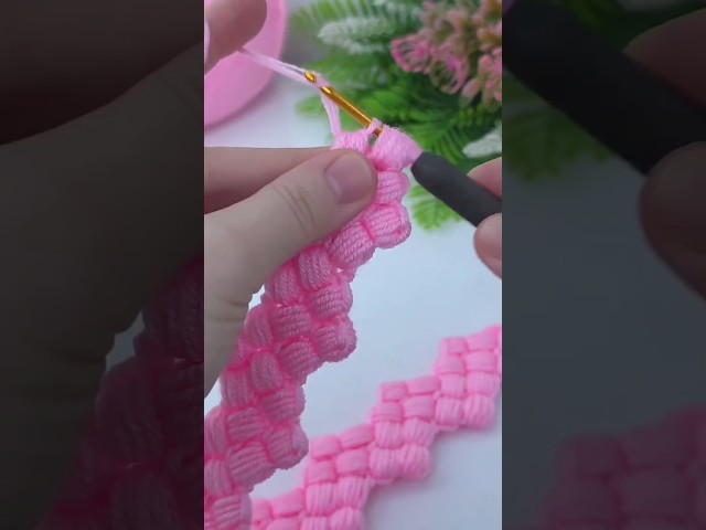 Easy DIY Pink Crochet Puff Stitch Pattern Tutorial for Beginners