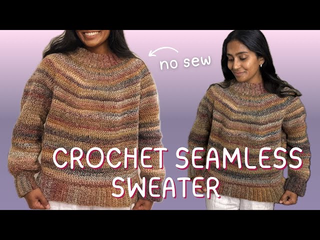Easy Crochet Seamless Sweater Tutorial | Top Down Yoke | Beginner