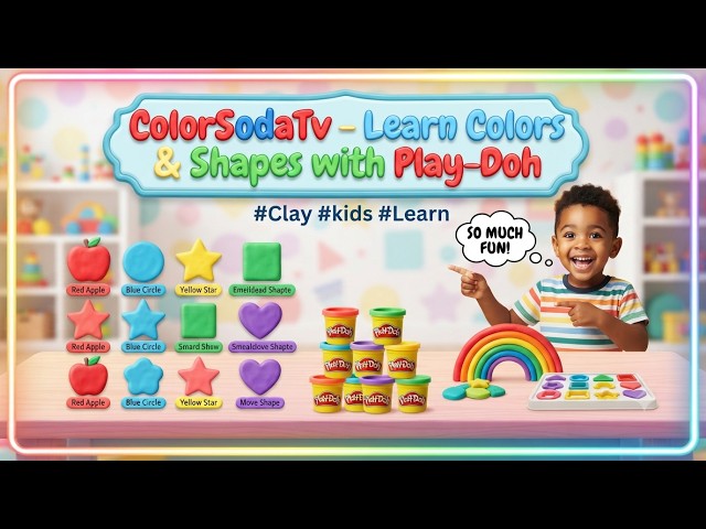 ColorSodaTv - Learn malti Colors , Shapes with Play Doh Modelling Clay #Clay #kids #learning #Colors