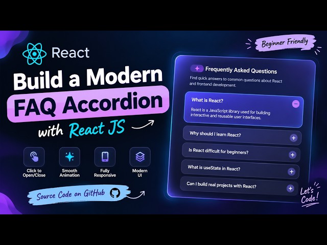 Build a Modern FAQ Accordion with React JS ⚛️ | Beginner Friendly React Project
