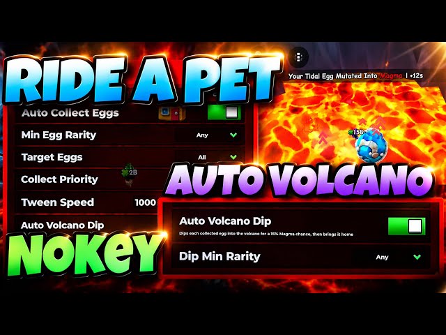 [KEYLESS] RIDE A PET NEW SCRIPT | AUTO VOLCANO EGG + INSTANT STEAL + MORE