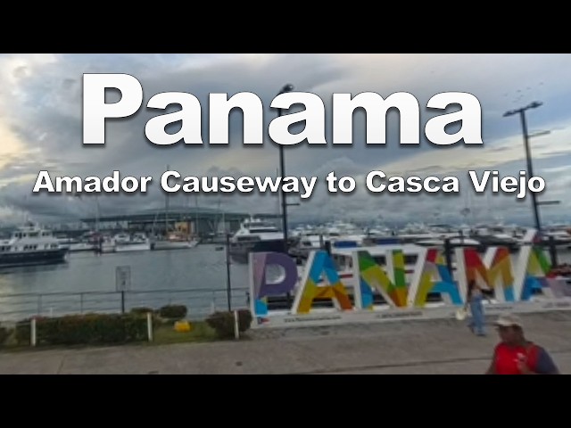 Panama Sign at Amador Causeway (Calzada de Amador)  to Casca Viejo (Panama City)