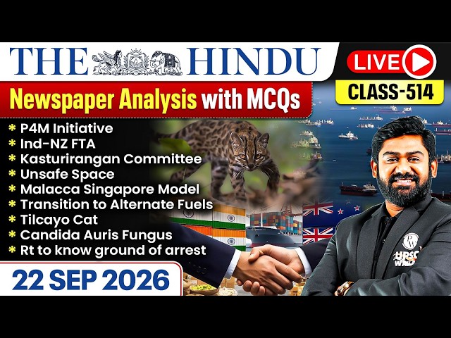 The Hindu Analysis - 22nd September | The Hindu Newspaper Today with MCQs | Aasim Sir