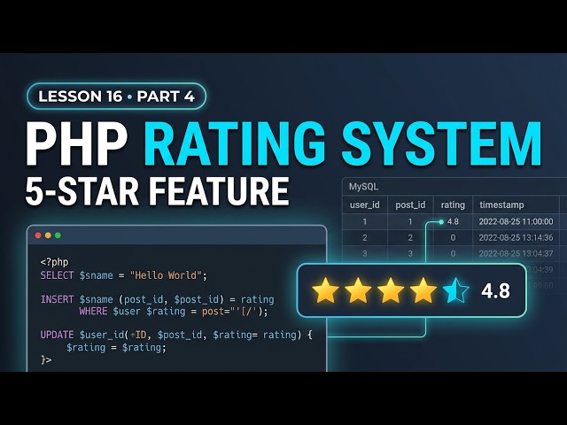 Lesson 16: Build a PHP Rating System | Project-Based PHP Part 4
