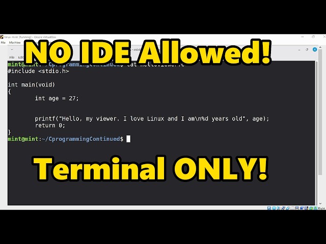 Learn C Programming on Linux in 8 Minutes (Terminal Only)