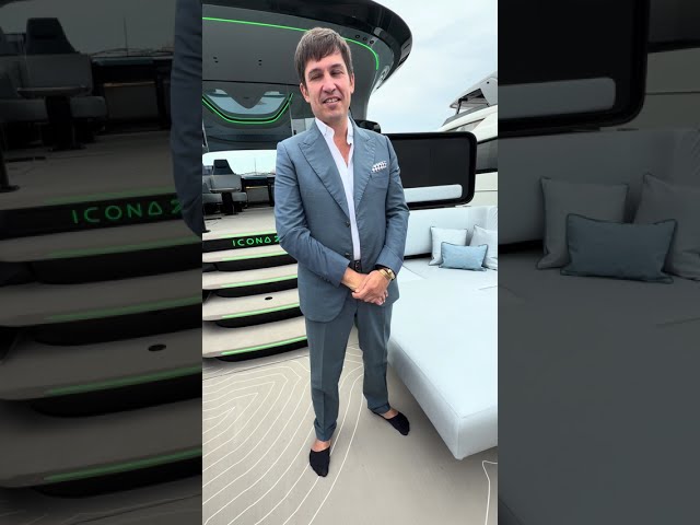 Stefano Arlunno of Mangusta Yachts describes features of Icona 70 yacht