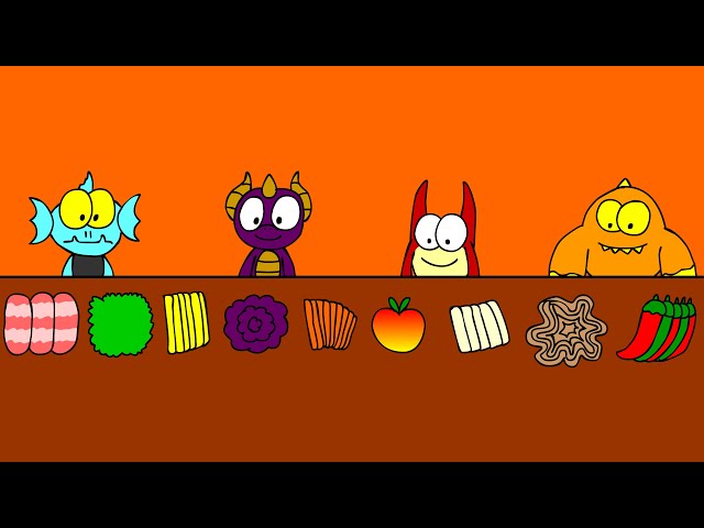 Skylanders with a bunch of food (360 degree test)
