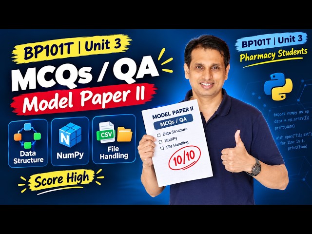BP101T Python for Pharmacy: Unit 3 Model Paper II (Exam Special)