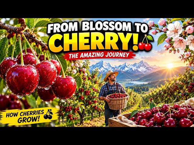 FROM BLOSSOM TO CHERRY! 🍒 | The Amazing Journey of Cherries | Cherry Farming Documentary