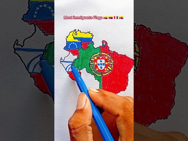 Draw South America immigrants Flags #southamerica #flag #map #drawing 
