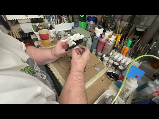 Painting Frankenstein smoking
