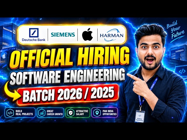 Deutsche Bank, Siemens, Apple & Harman Hiring 2026 | Software Engineer Jobs | 2025/2026 Batch