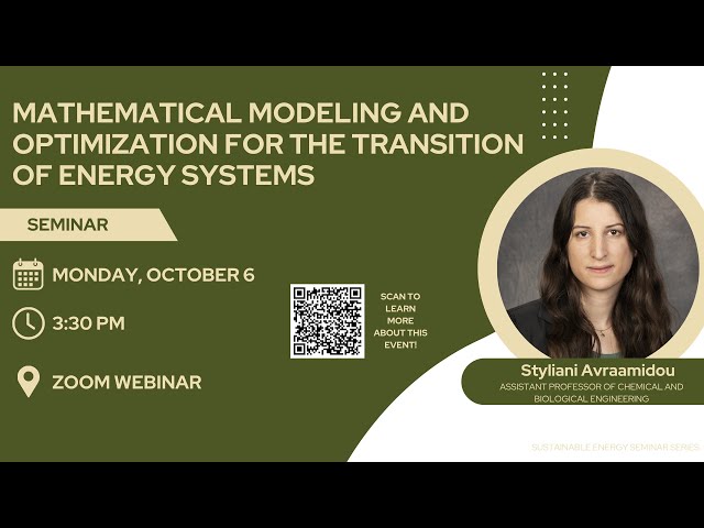 Mathematical Modeling and Optimization for the Transition of Energy Systems