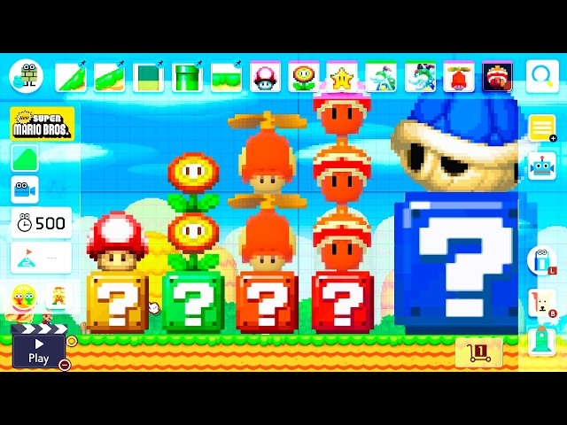 NEW SMB DS GameStyle! All Power Ups! | Super Mario Maker 2 - Course Maker Experiment!