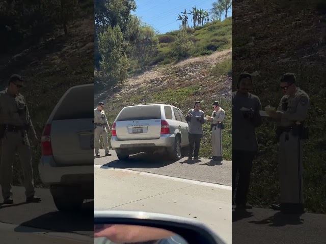 Explaining to CHP how he crashed his car in San Diego 😱