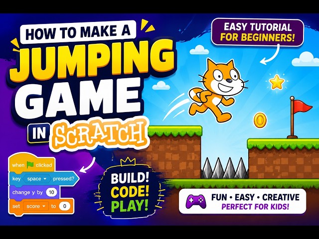 How to Make a Jumping Game in Scratch | Easy Scratch Game Tutorial for Beginners