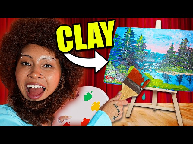 Turning a Bob Ross Painting into WAX CRACKING Clay