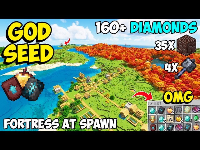 🔥Ultimate [God Seed] For Minecraft 26.52 Bedrock & PE | 3 Blacksmith Village | Dappled Forest Spawn