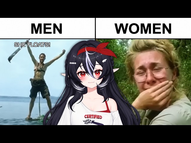 "WE DON'T NEED MEN!" Men vs Women Survival Competition | VTuber Reaction for the First Time