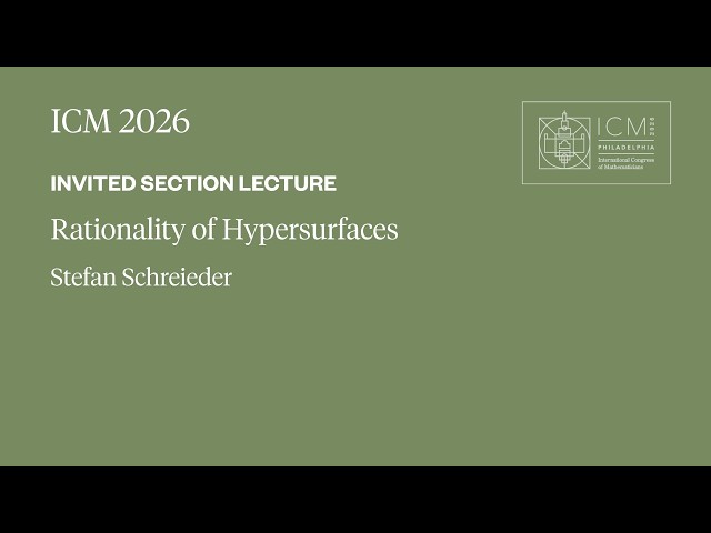 ICM 2026 Invited Section Lecture - Stefan Schreieder
