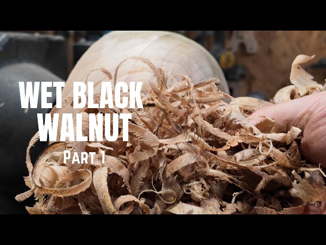 Turning a Wet Walnut Log on the Lathe!