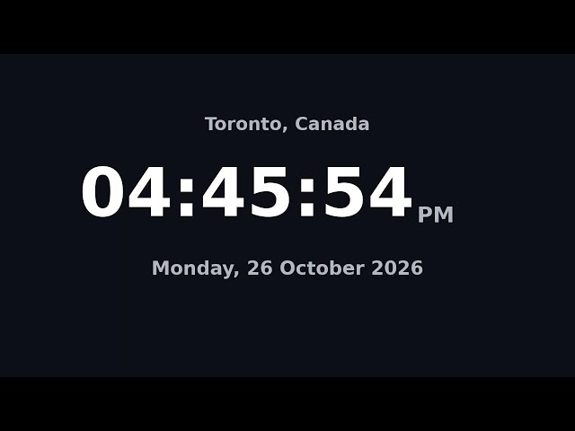 🔴 LIVE | Clock 🇨🇦 Current Time in Toronto, Canada / Real Time Clock / What Time Is It Now? 24/7