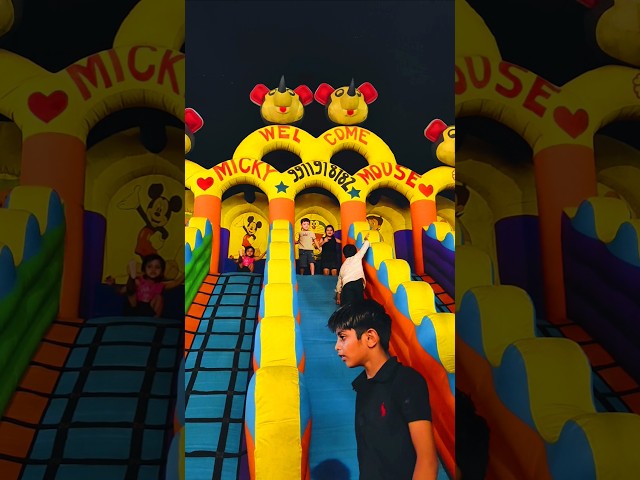 🪼🦊 Mickey Mouse Sliding Jump 🦊🪼Dudi Dudi Dum Hathi Raja Wheels On The Bus #jhula #mela #ghost #bhoot