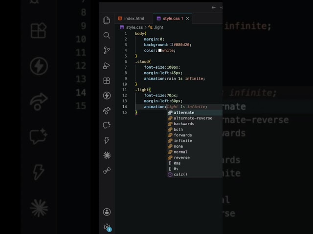 “I made a RAINY NIGHT using CSS 🌧️⚡”