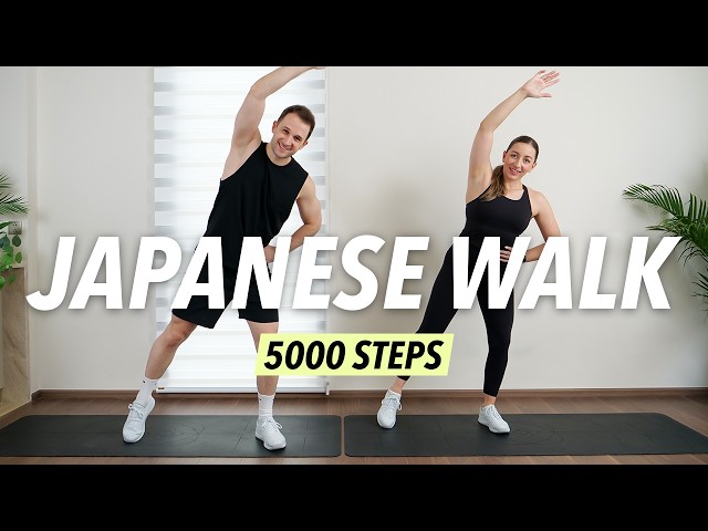 Burn Fat with 5000 Steps – Japanese Walking Workout at Home (Knee-Friendly, No Repeat)