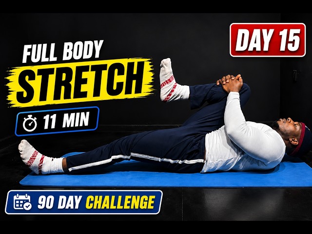 DAY 15 | 11-Min Full Body Stretching Workout at Home | Recovery & Flexibility | 90-Day Challenge