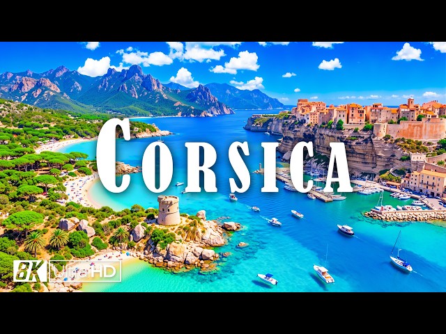 CORSICA 8K Virtual Tour 🇫🇷🍋Bonifacio,Palombaggia Beach & Crystal-Clear Mediterranean Island Paradise