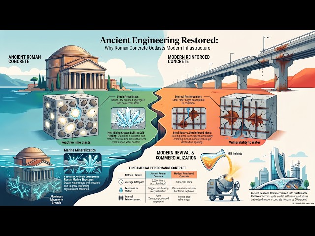 Tradeoffs of using ancient Roman Concrete v Modern