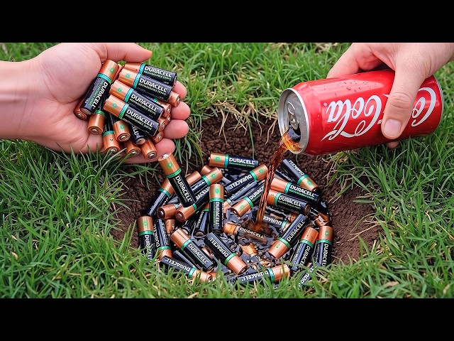 Put AA Batteries and Coca-Cola into a Hole… You Won't Believe What Happens! 😱