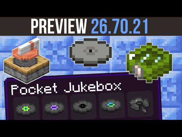 Disc Press, Blank Disc & Pocket Jukebox | Minecraft Preview 26.70.21