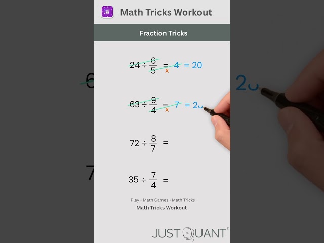 Math Tricks - Fractions - Divide Fractions Instantly - Mental Math Tricks - Quick math #mathstricks