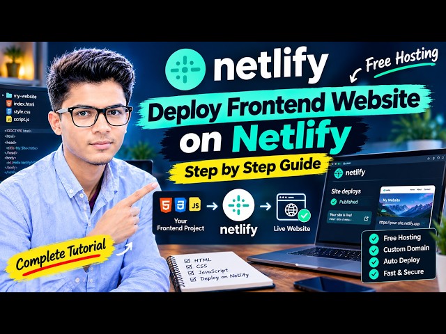 Netlify Free Hosting Tutorial 2026 | HTML CSS JS Website Live Kaise Kare
