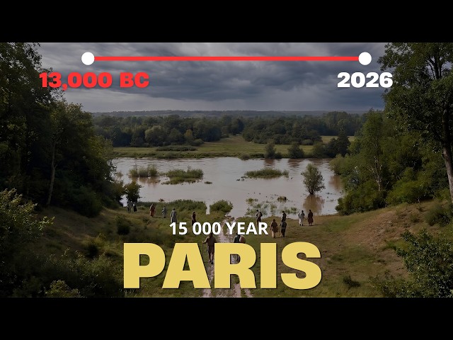 Evolution of PARIS | Fixed - Camera Timelapse 15,000 Years in 14 Minutesc |Trocadéro–Eiffel axis