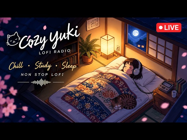 Midnight Tokyo Lofi 🌸 Cozy Bedroom & Soft Firefly Beats [Cozy Yuki]