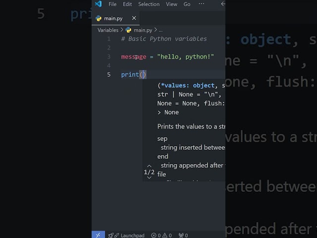 Python Basics: VARIABLES in Under a Minute! 🐍