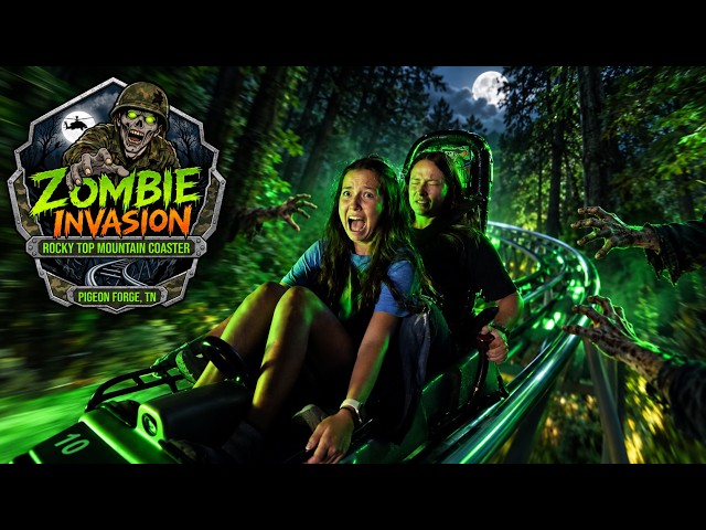 NEW Zombie Invasion at Rocky Top Mountain Coaster | How Scary Is It?