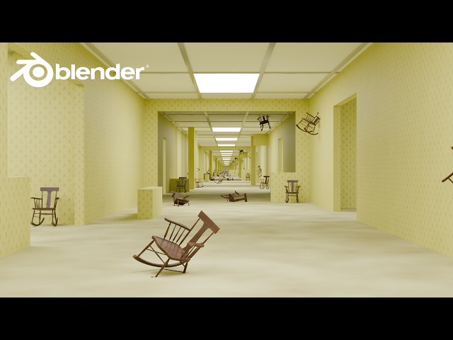 I Built Backrooms Level 0 - 3D Seamless Loop Animation Making