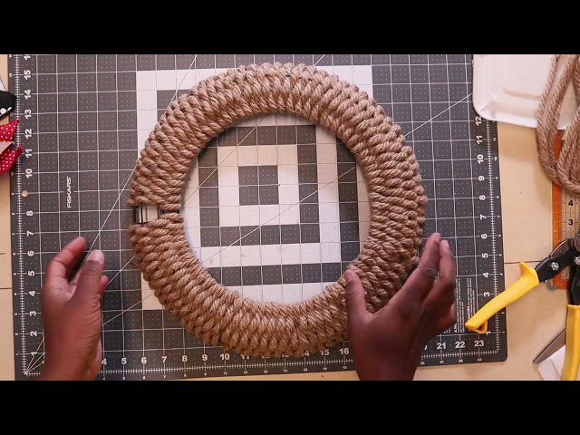 DIY- Woven Spring Wreath | Nautical Rope Woven Ladybug Wreath | Dollar Tree Wreath