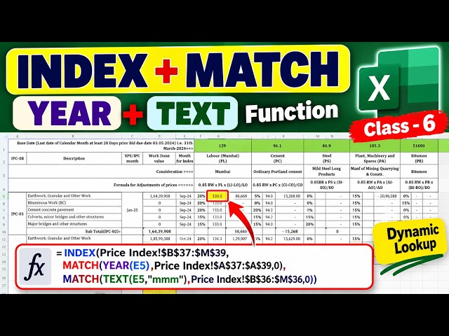 INDEX + MATCH Formula in Excel with Real Practical Example  YEAR & TEXT Functions